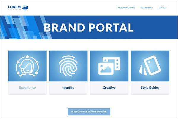 Brand portal dashboard